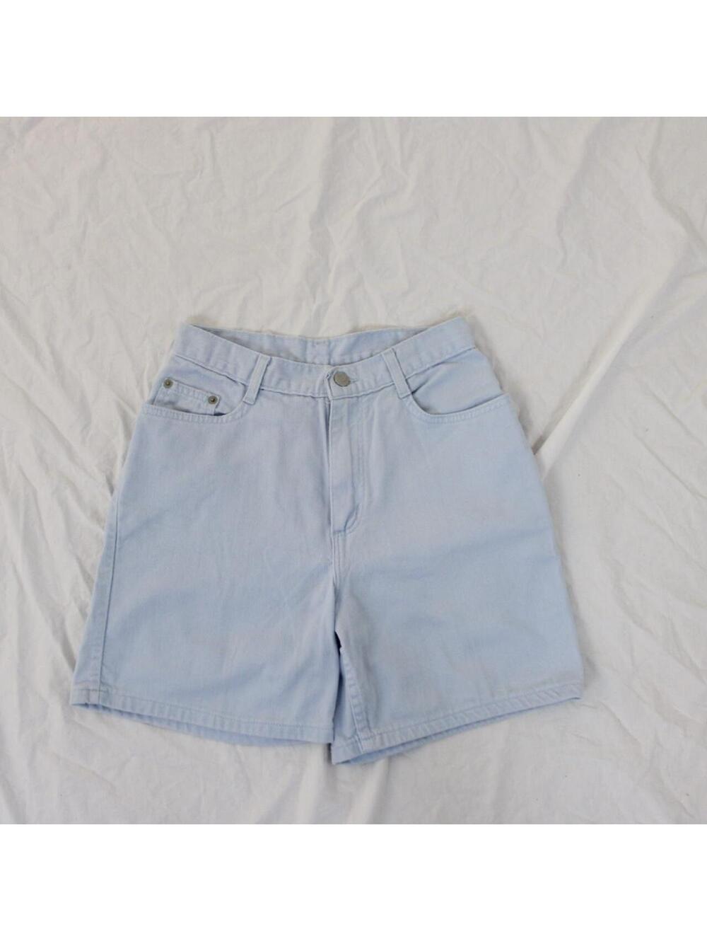 Vintage Baby Blue High Waisted Denim Shorts. Size: 6